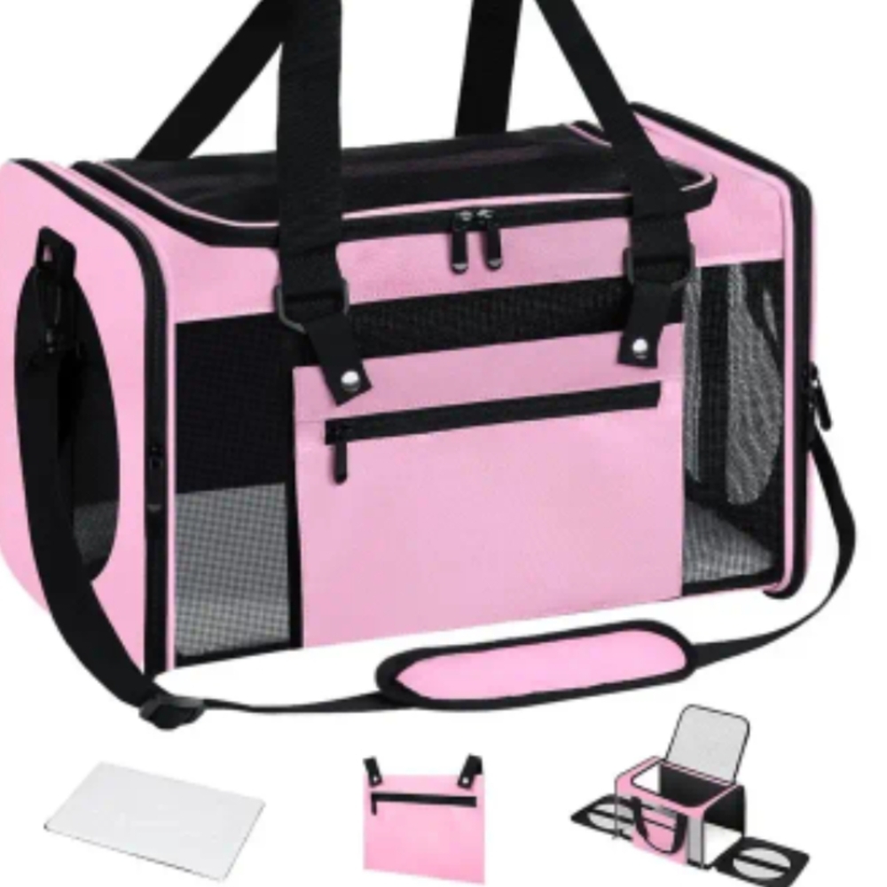 Pink and Black Pet Carrier